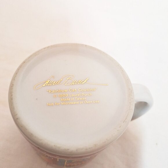 Laurel Burch “Rainbow Cat Cousins” ceramic mug Vintage 1989 - Picture 4 of 4